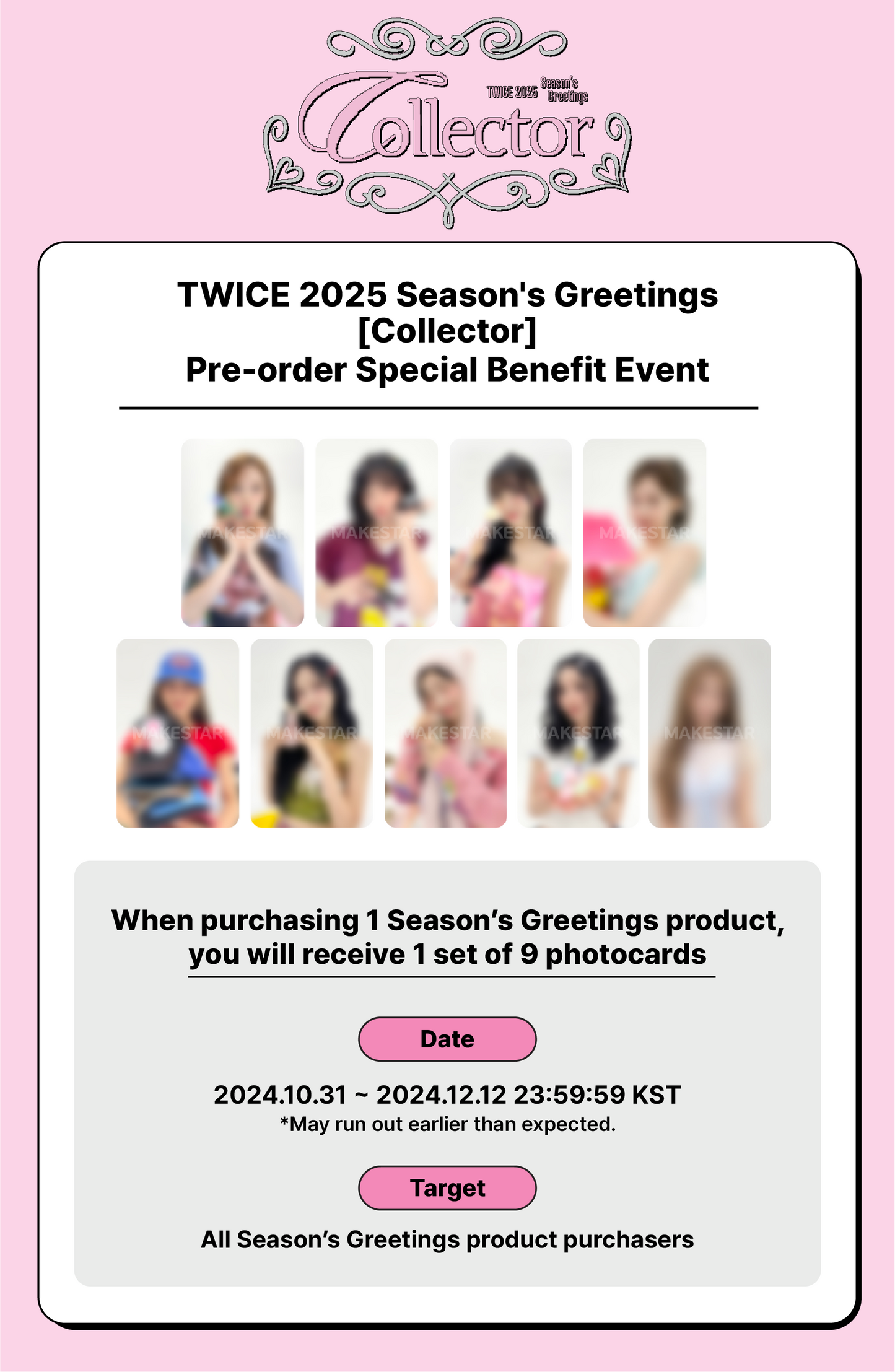 [PRE-ORDER] [MAKESTAR EXCLUSIVE] 2025 SEASON'S GREETINGS - TWICE [COLLECTOR]