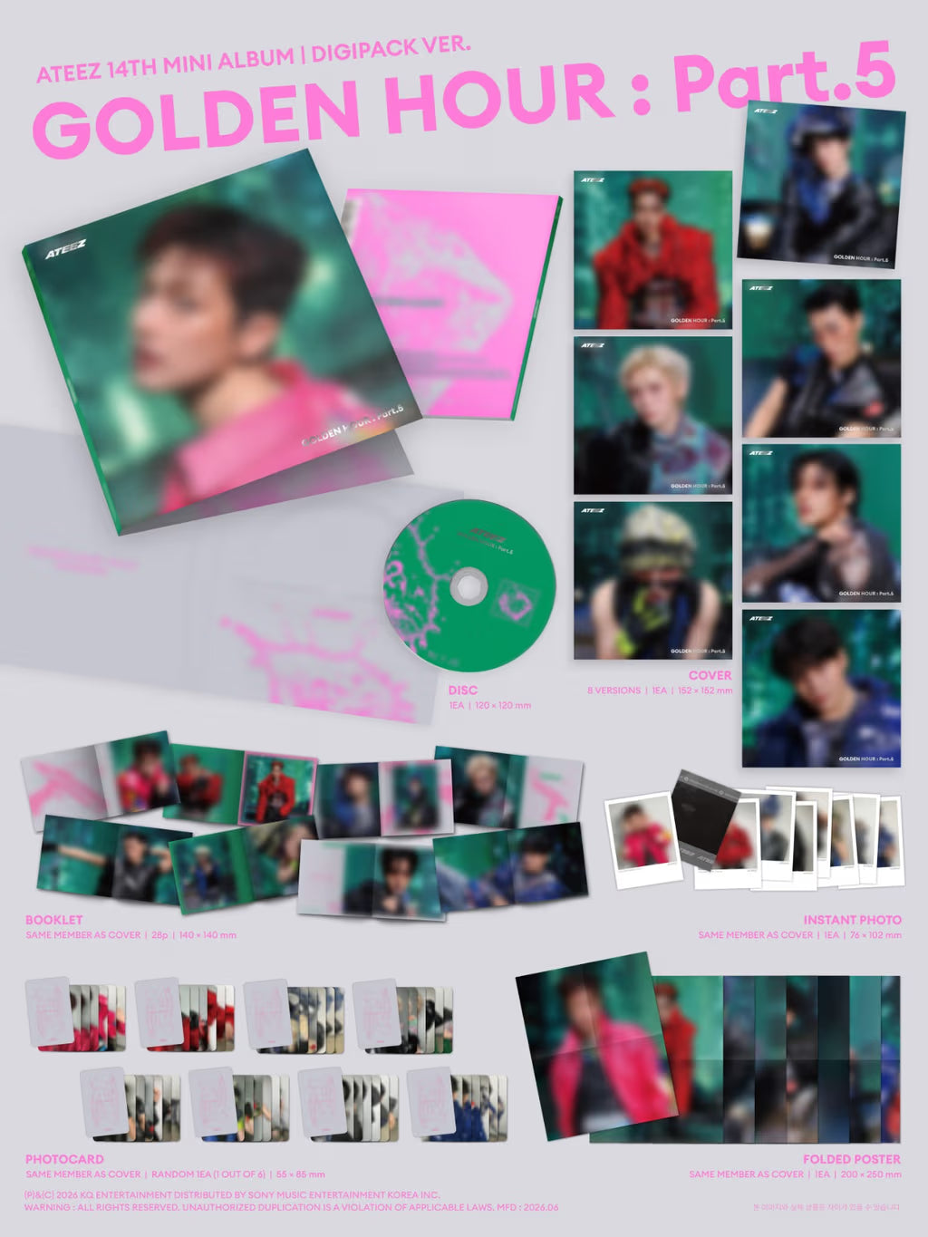 [PRE-ORDER] ATEEZ 14TH MINI ALBUM [GOLDEN HOUR : Part.5/DIGIPACK VER.]