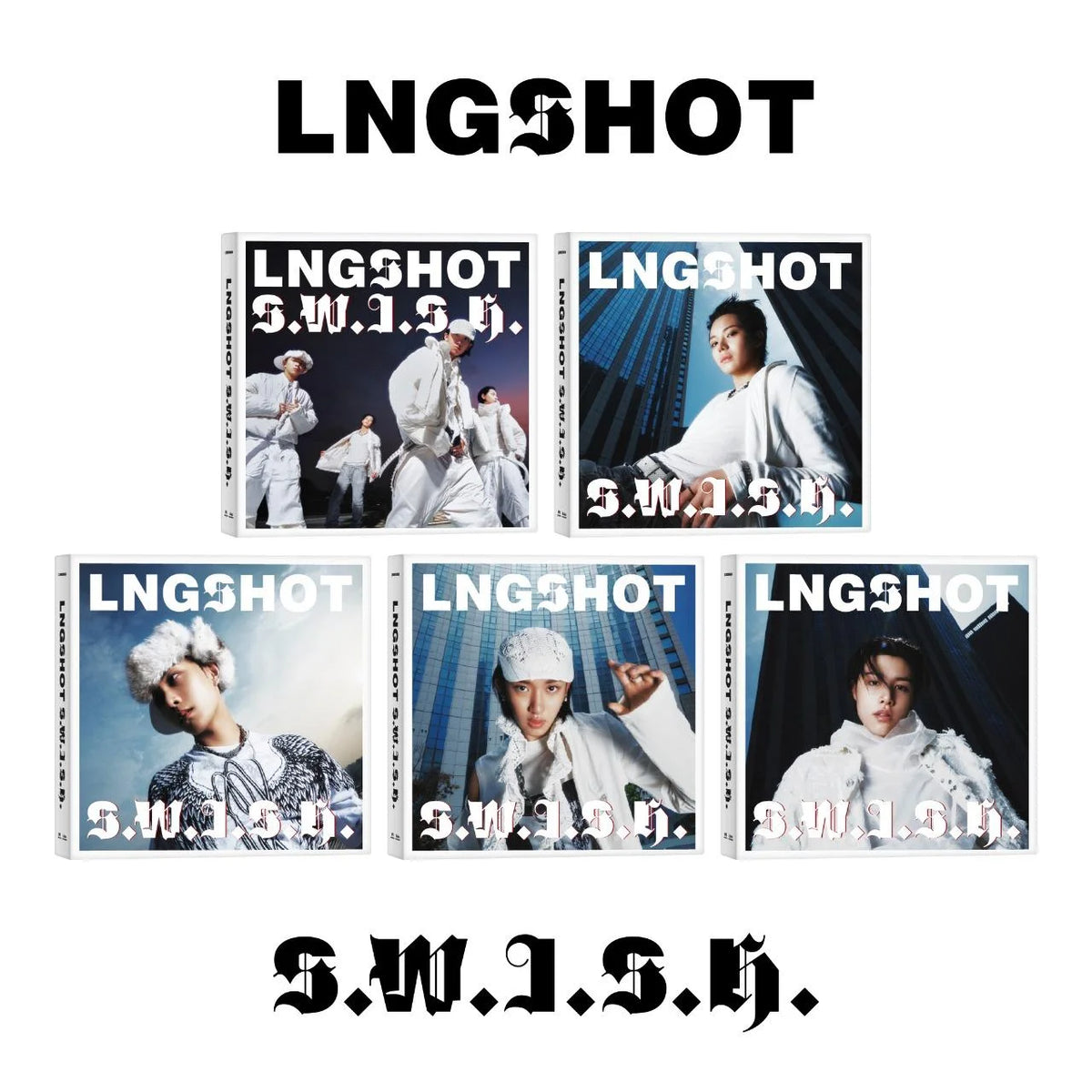 LNGSHOT S.W.I.S.H. five album versions