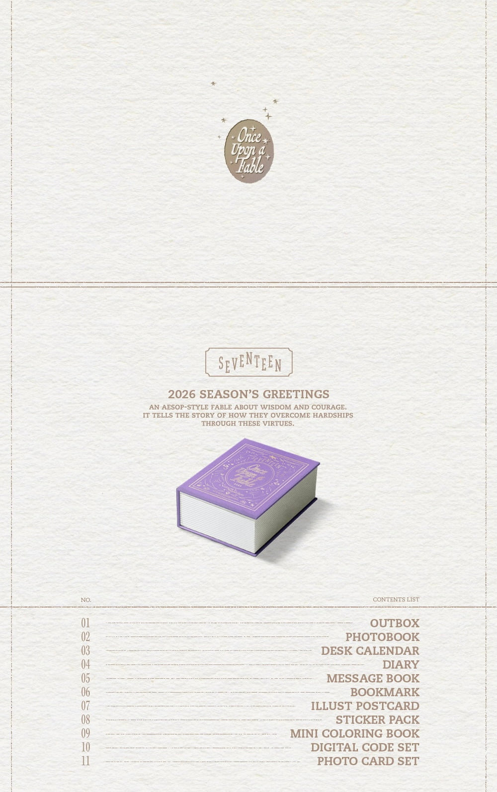 SEVENTEEN 2019 OFFICIAL CALLENDAR 新品未開封 SEVENTEEN - 2026 Season's Greetings [ONCE UPON A FABLE] – Kawaii Alley
