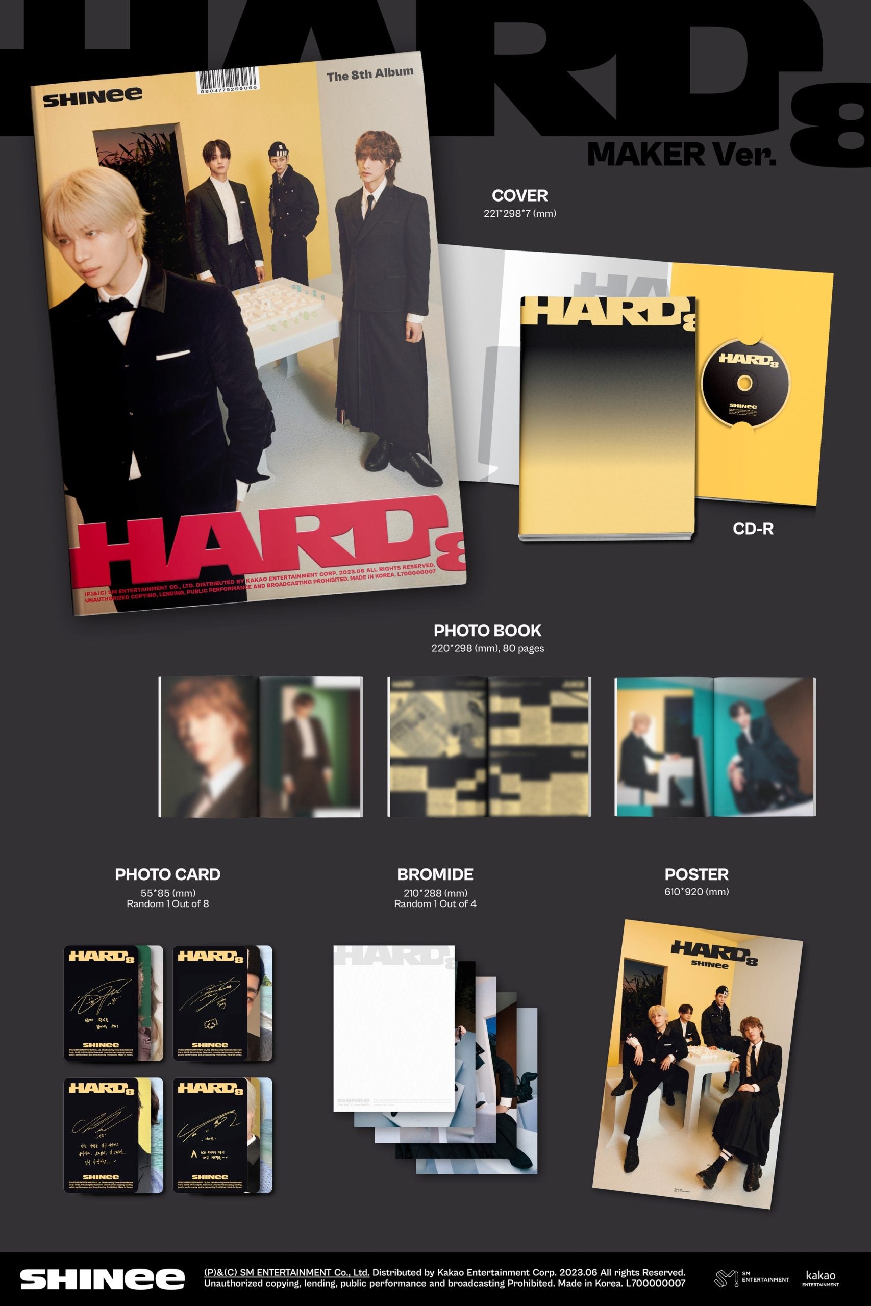 SHINee – HARD [Digipack Ver.] Album + Store Gift (KEY Version) – Inkl. Photocards & Poster