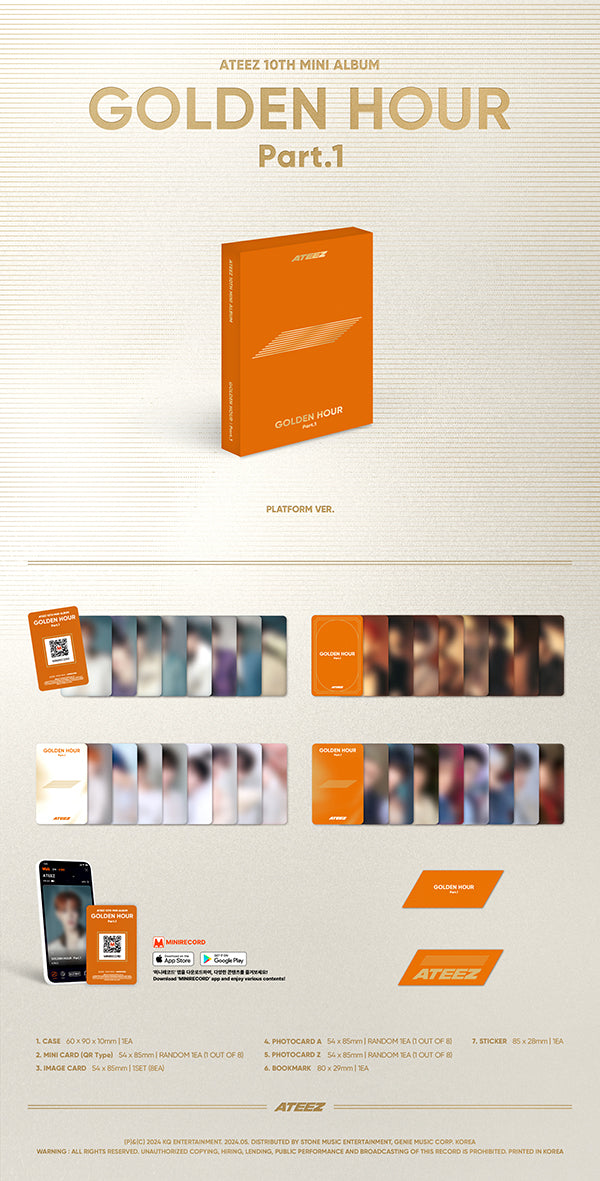 [PRE-ORDER] ATEEZ 10th MINI ALBUM [GOLDEN HOUR : Part.1/Platform Ver]