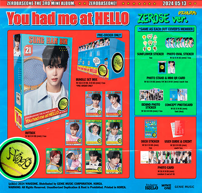 [PRE-ORDER] ZEROBASEONE 3rd MINI ALBUM [YOU HAD ME AT HELLO /Pocaalbum Ver]