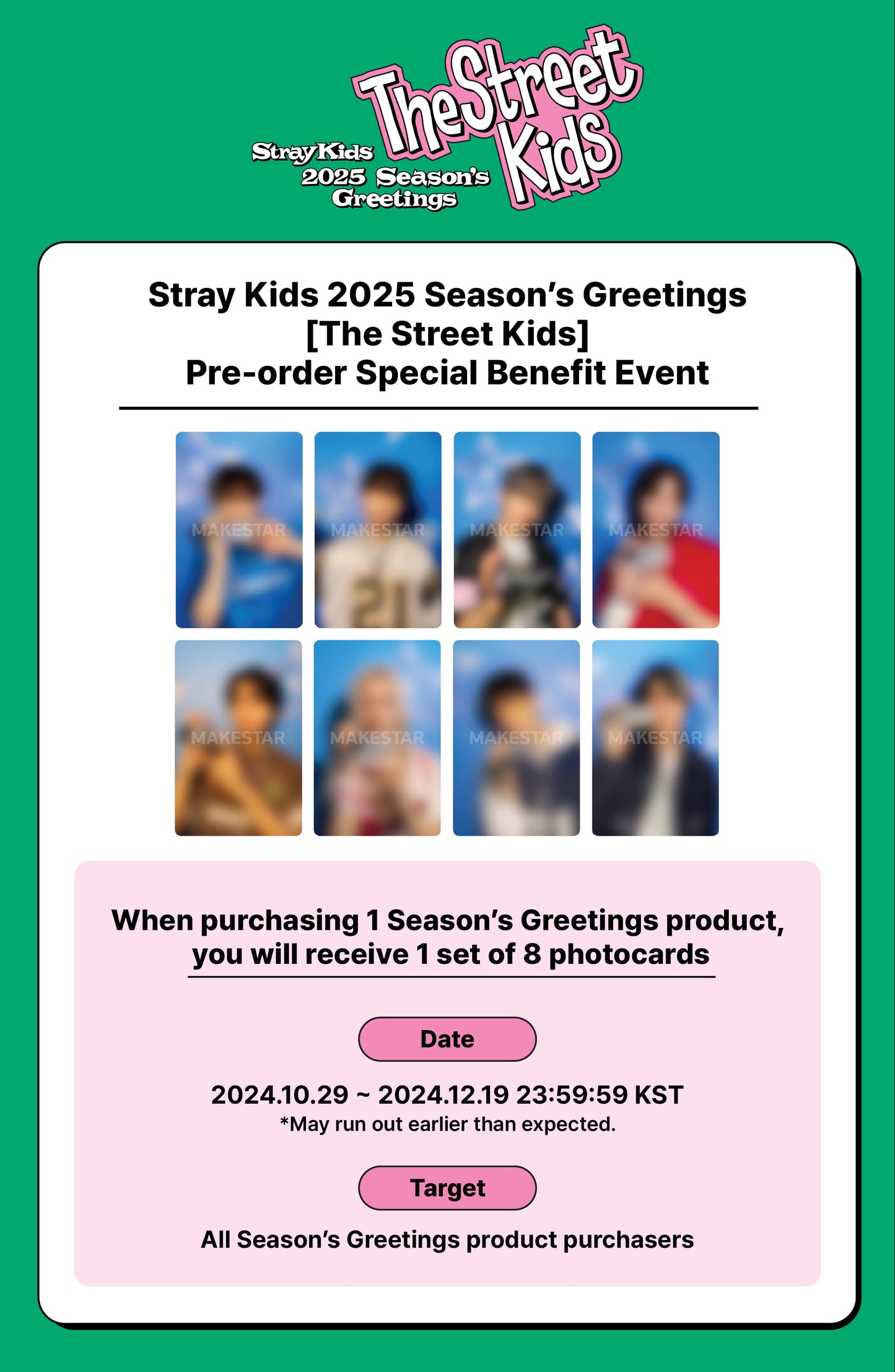 [PRE-ORDER] [MAKESTAR EXCLUSIVE] 2025 SEASON'S GREETINGS - STRAY KIDS [THE STREET KIDS]