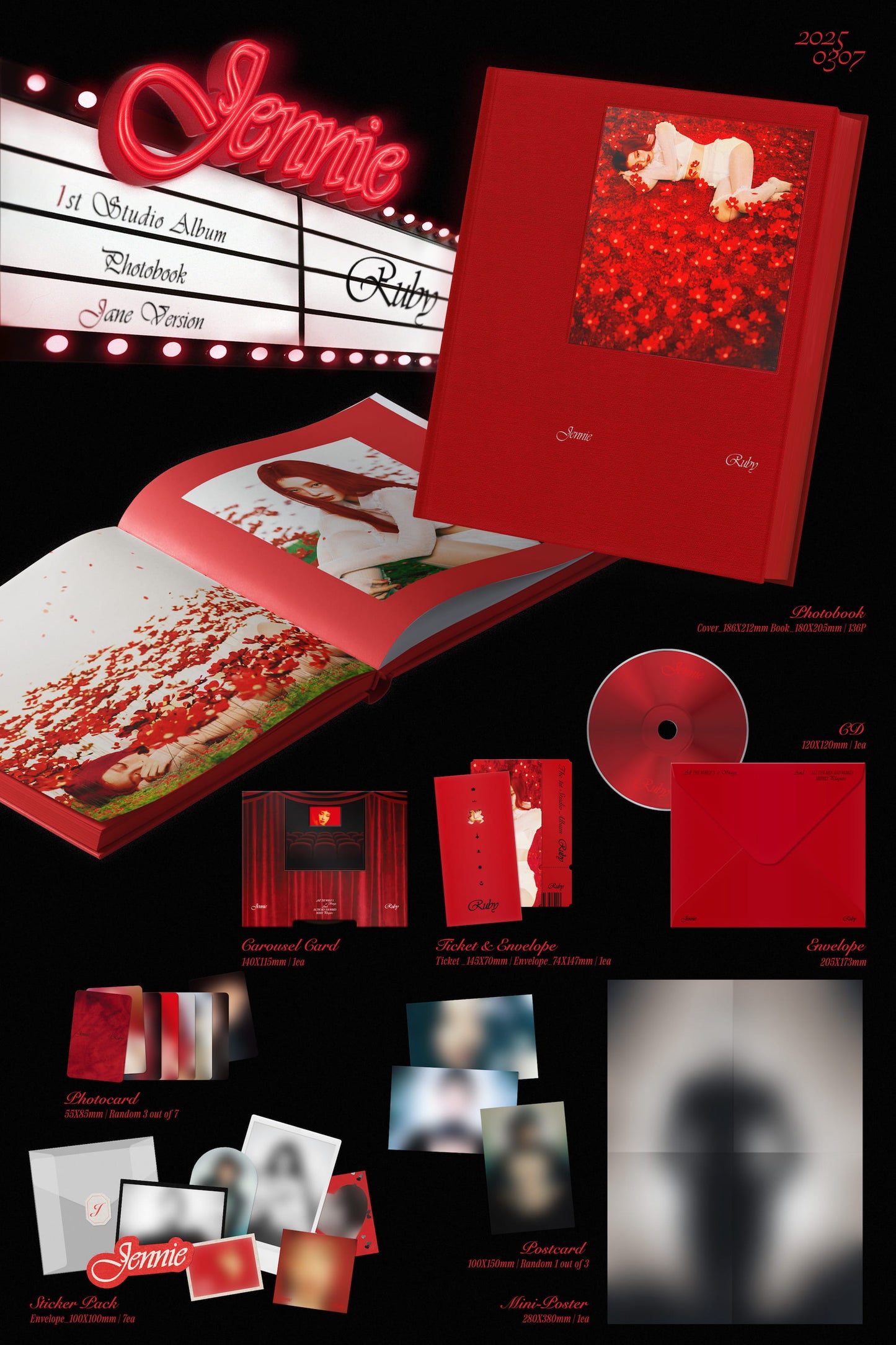 [PRE-ORDER] [MAKESTAR EXCLUSIVE] JENNIE 1ST STUDIO ALBUM [RUBY/PHOTOBOOK VER.]