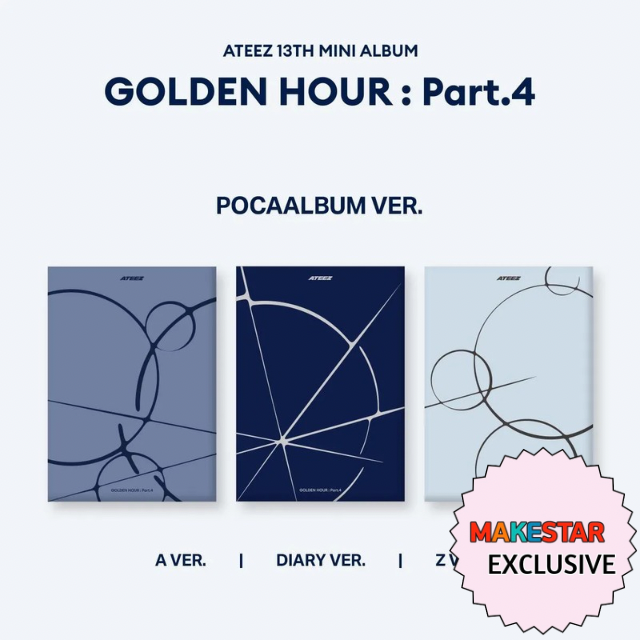 [PRE-ORDER] [MAKESTAR EXCLUSIVE] ATEEZ 13TH MINI ALBUM [GOLDEN HOUR : Part.4/POCAALBUM VER.]