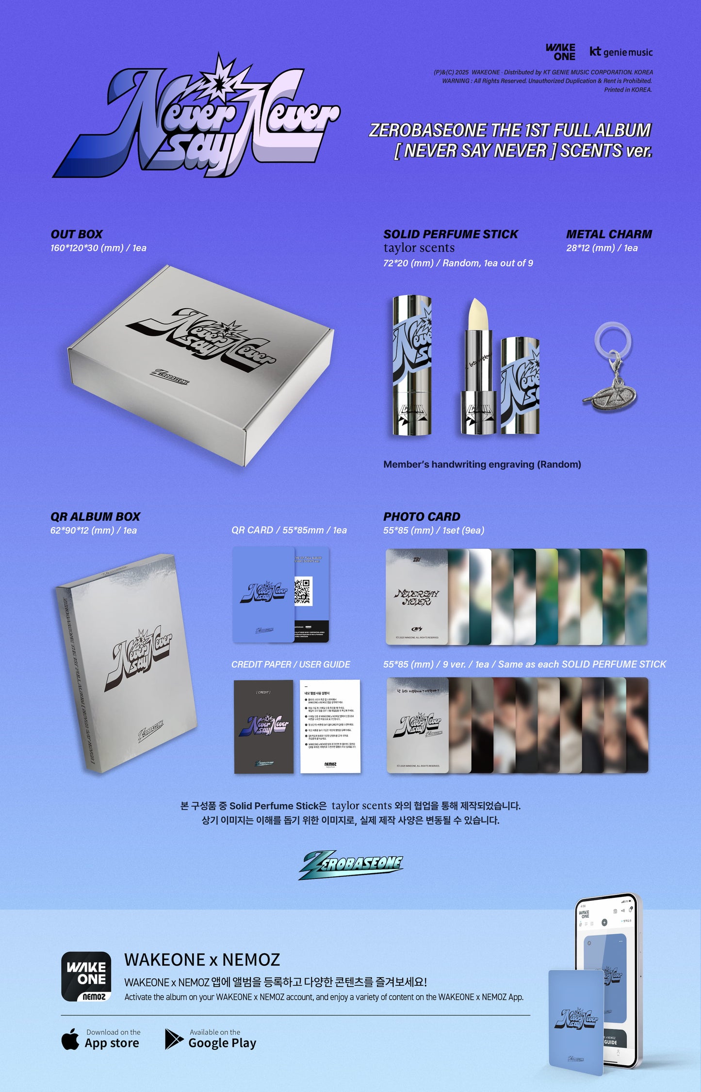 [PRE-ORDER] ZEROBASEONE 1ST FULL ALBUM [NEVER SAY NEVER/SCENTS Ver.]