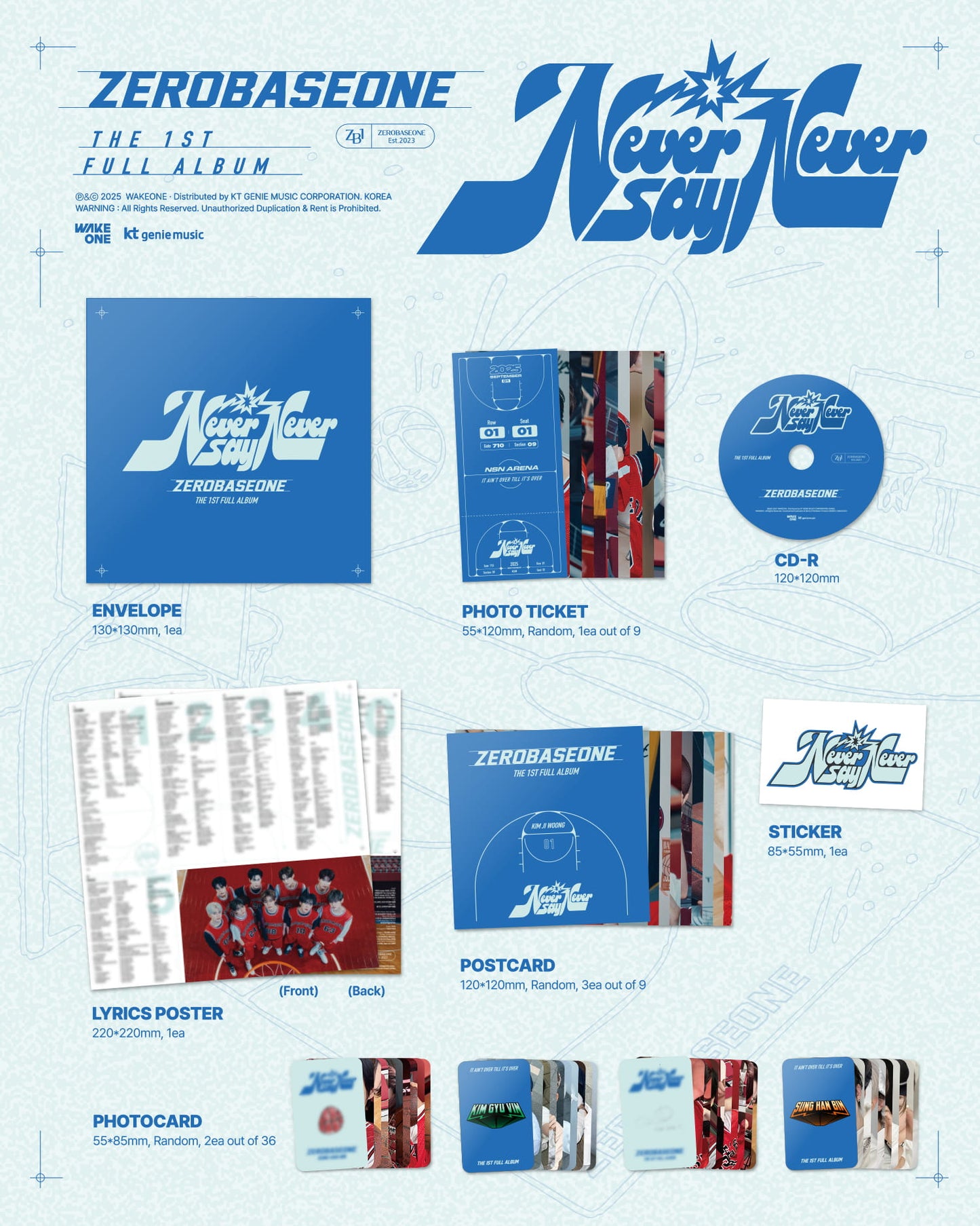 [PRE-ORDER] ZEROBASEONE 1ST FULL ALBUM [NEVER SAY NEVER/SLAM DUNK VER.]