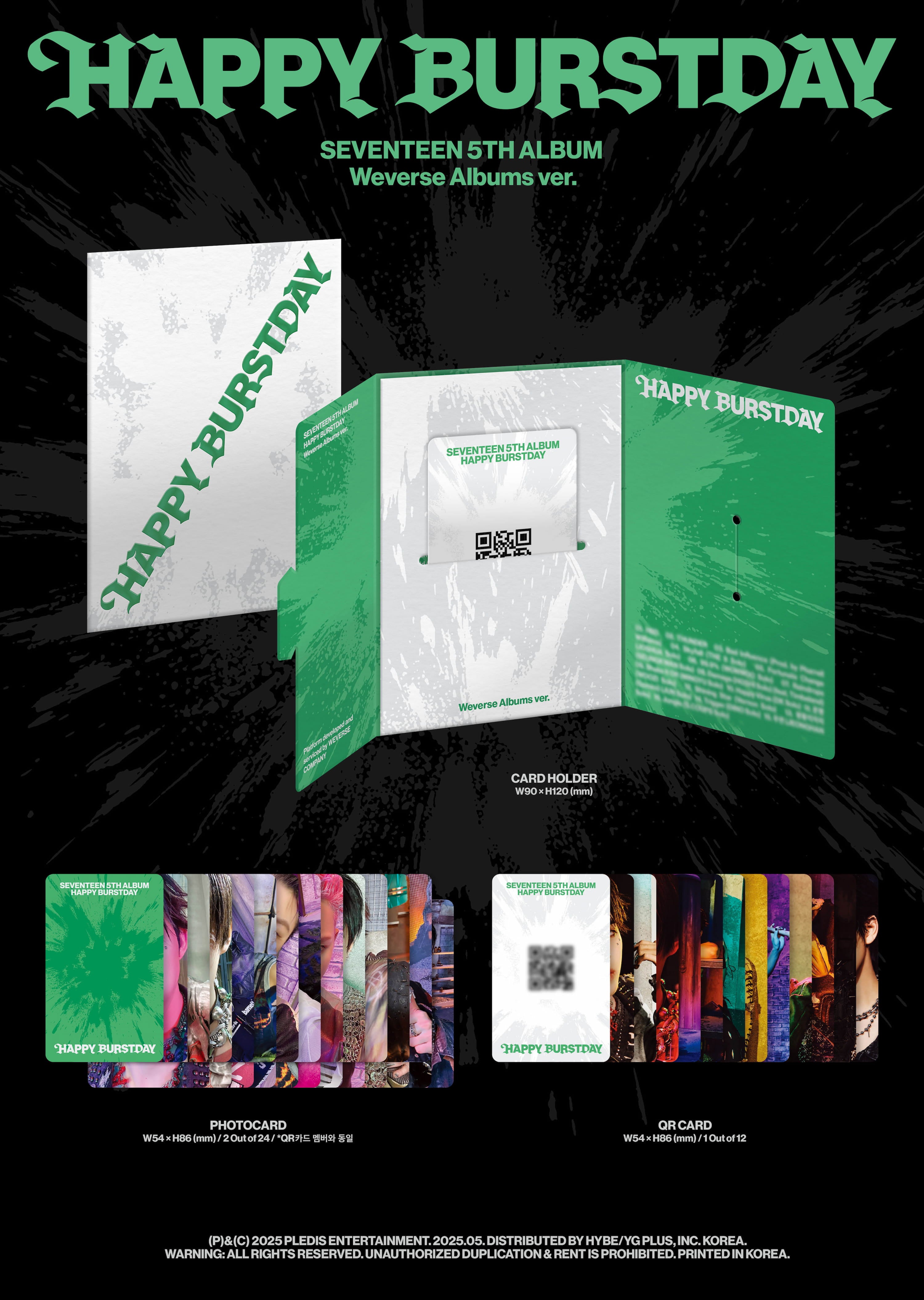 SEVENTEEN 5th Album「HAPPY BURSTDAY」 SEVENTEEN [HAPPY BURSTDAY] 5th Album (NEW ESCAPE Ver+Card