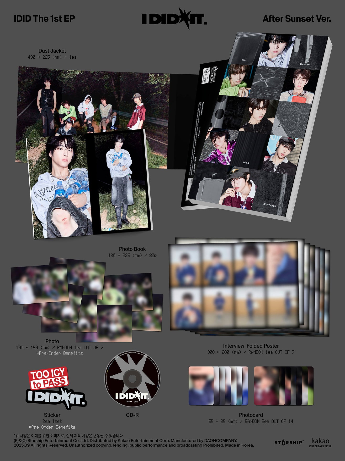 [PRE-ORDER] [MAKESTAR EXCLUSIVE] IDID 1ST EP ALBUM [I DID IT/YESTERDAY VER. / AFTER SUNSET VER.]