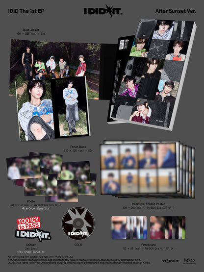 [PRE-ORDER] [MAKESTAR EXCLUSIVE] IDID 1ST EP ALBUM [I DID IT/YESTERDAY VER. / AFTER SUNSET VER.]