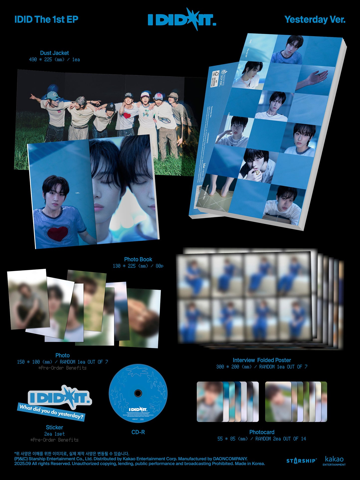 [PRE-ORDER] [MAKESTAR EXCLUSIVE] IDID 1ST EP ALBUM [I DID IT/YESTERDAY VER. / AFTER SUNSET VER.]