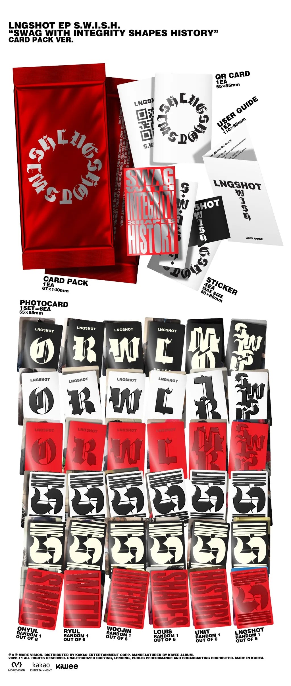 LNGSHOT S.W.I.S.H. Card Pack contents