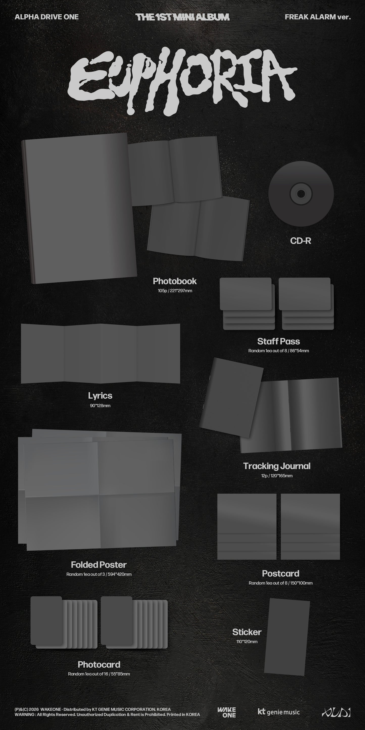 [PRE-ORDER] ALPHA DRIVE ONE THE 1ST MINI ALBUM [EUPHORIA/FREAK ALARM Ver.]