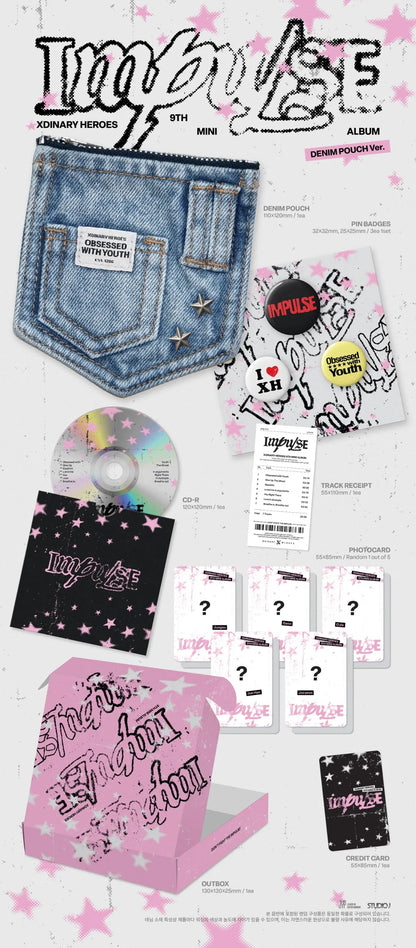 [PRE-ORDER] Xdinary Heroes 9th Mini Album [IMPULSE] (Denim Pouch Ver.)