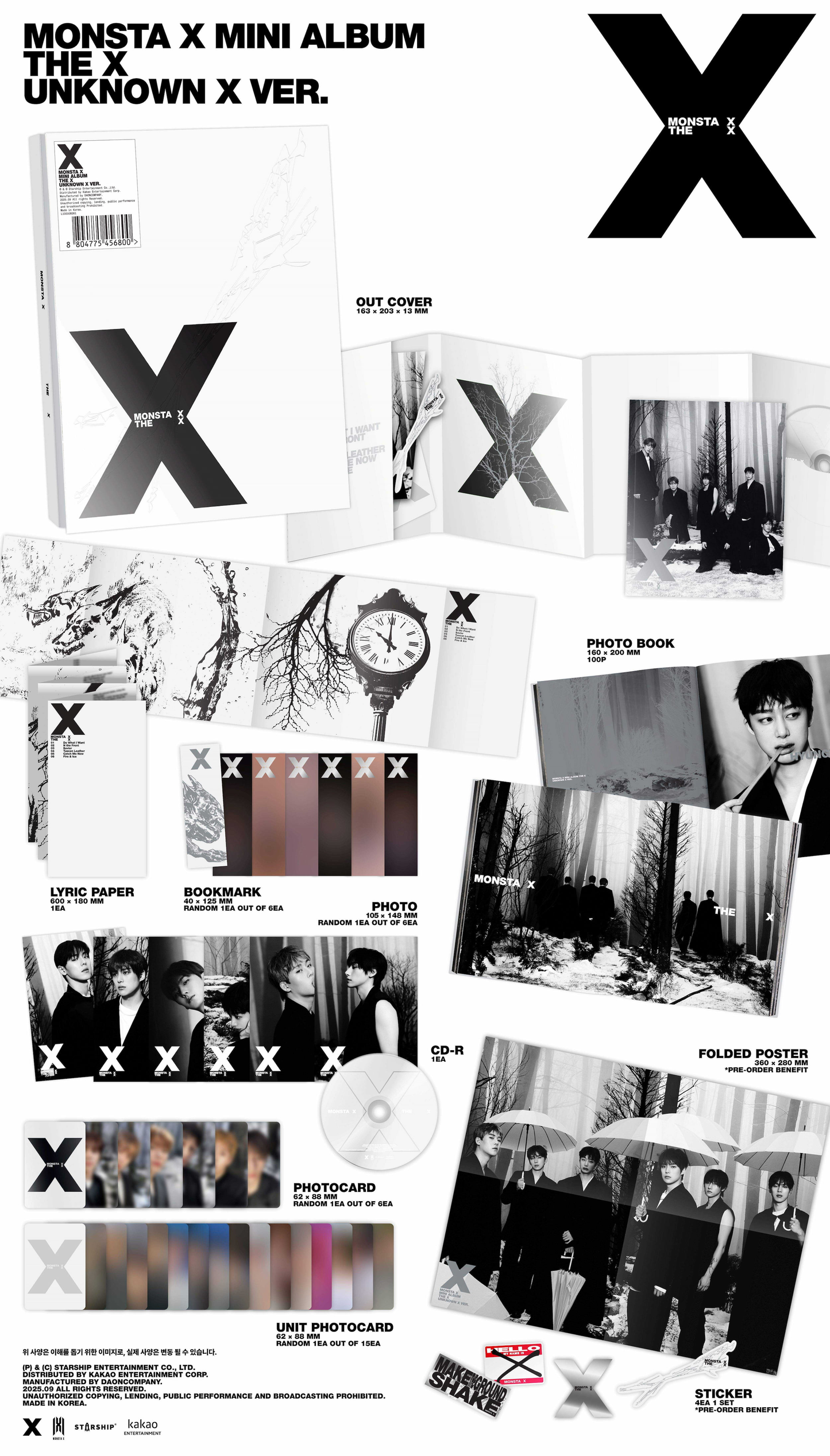 [PRE-ORDER] [MAKESTAR EXCLUSIVE] MONSTA X 13TH MINI ALBUM [THE X/STANDARD VER.]
