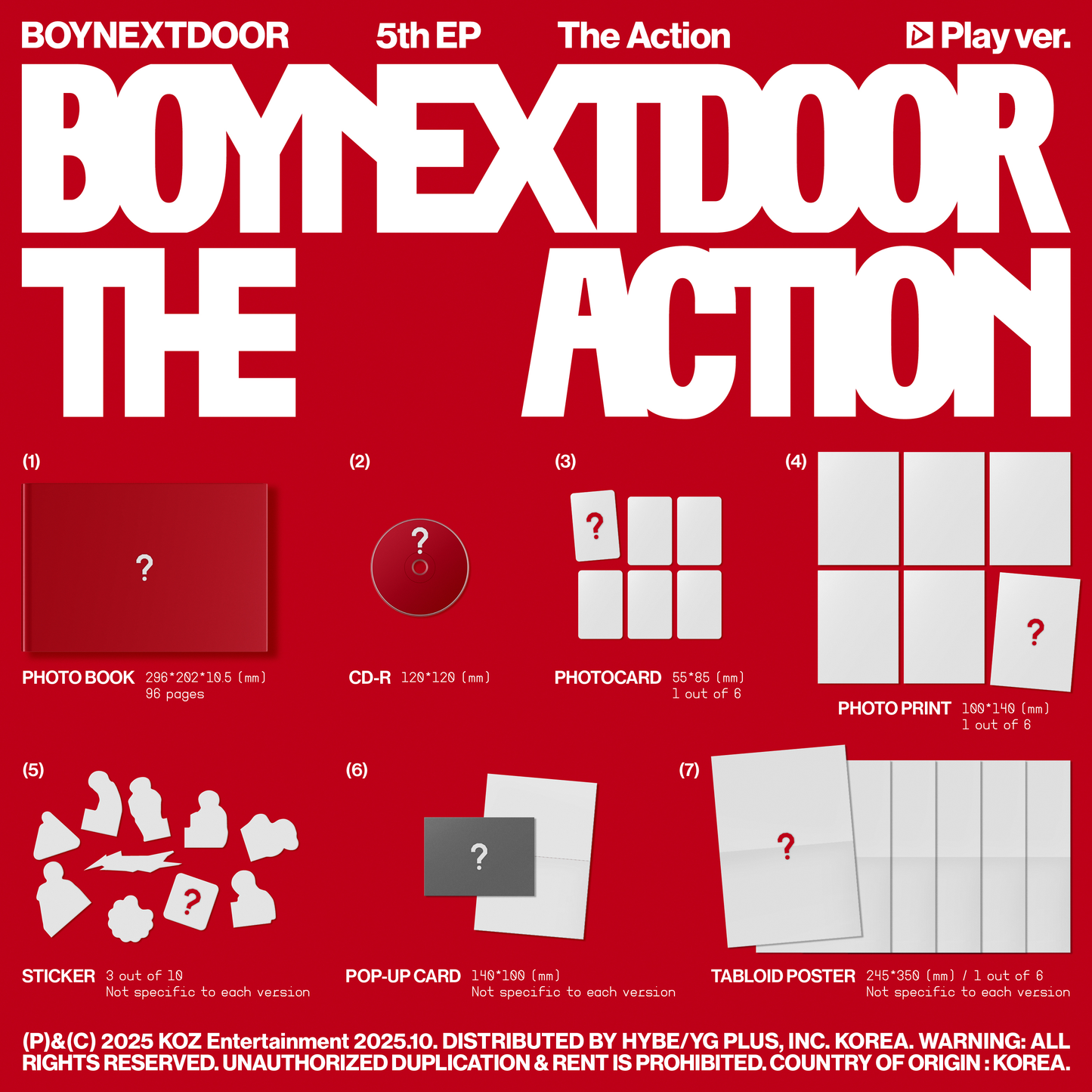 [PRE-ORDER] [MAKESTAR EXCLUSIVE] BOYNEXTDOOR 5TH EP ALBUM [THE ACTION/STANDARD VER.]