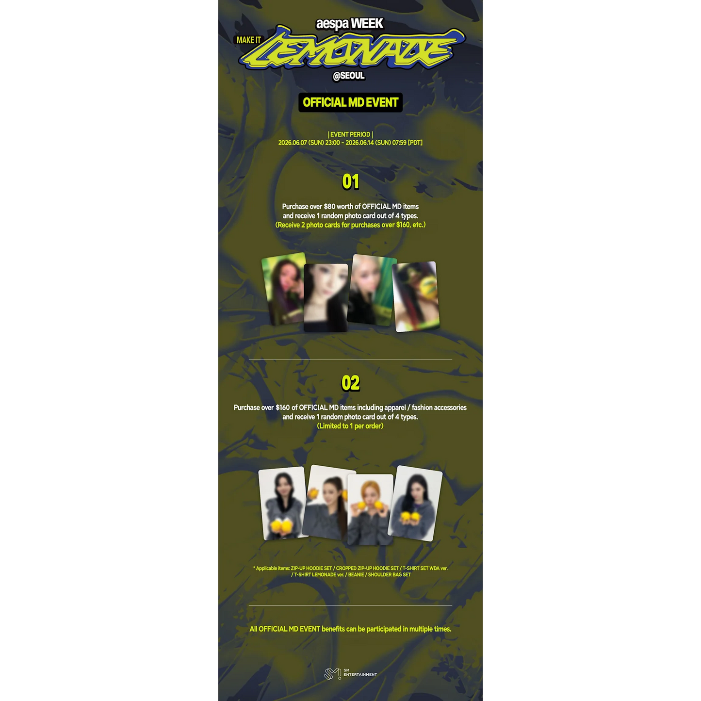 [PRE-ORDER] AESPA - MAKE IT LEMONADE OFFICAL MD [HOLOGRAM PHOTO CARD SET/WDA VER.]