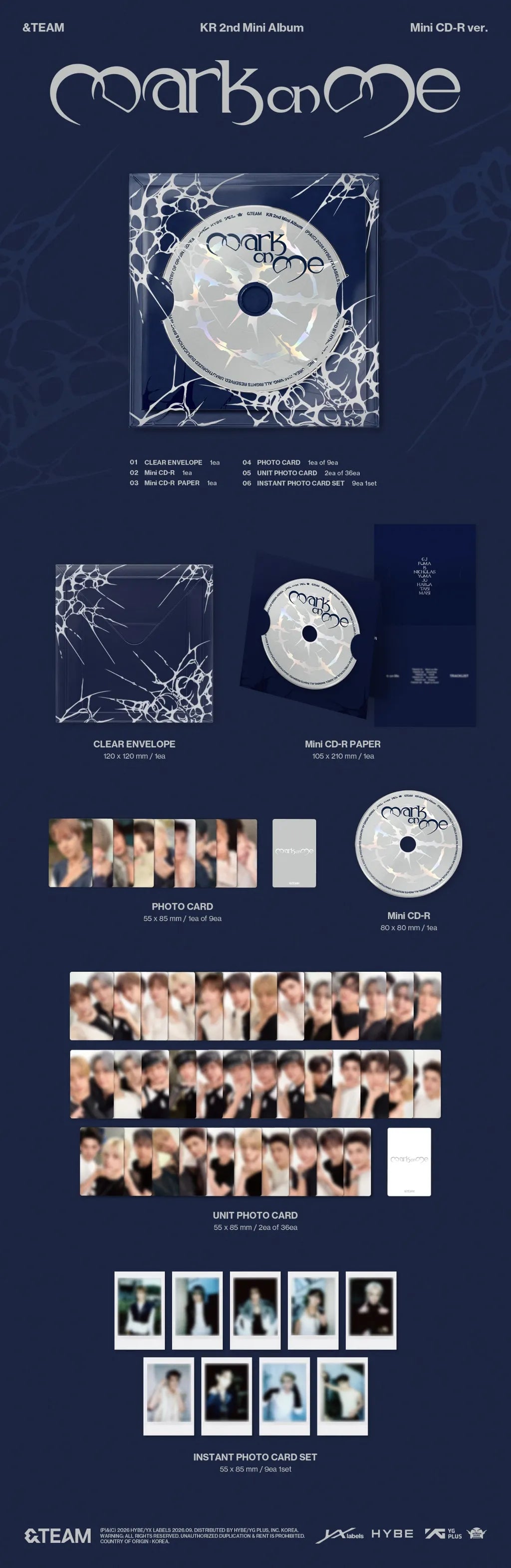 &TEAM Mark on Me Mini CD-R version album inclusions