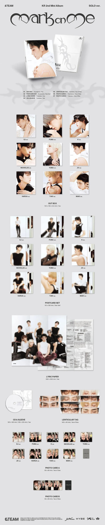 &TEAM Mark on Me SOLO version album contents and inclusions