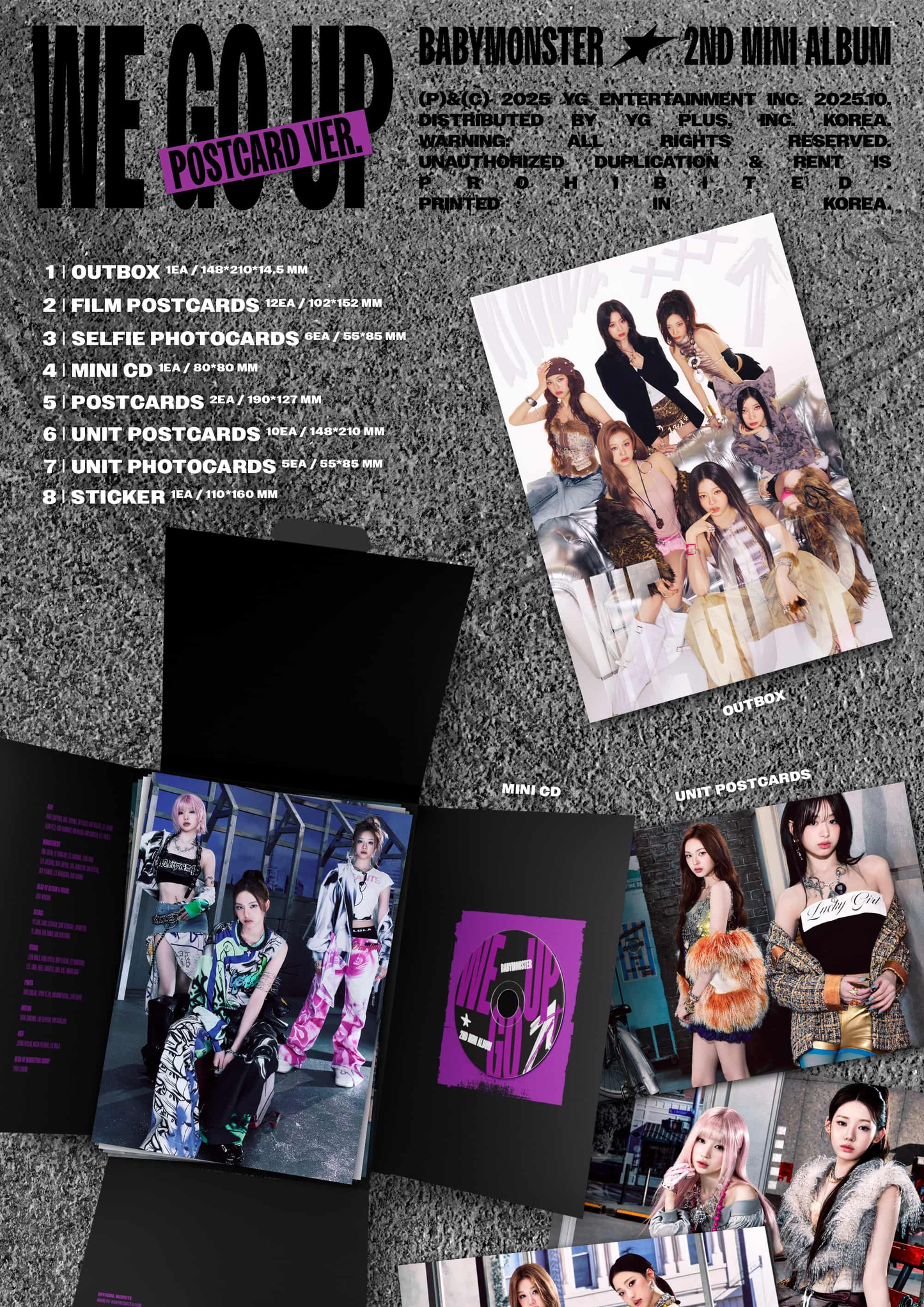 BABYMONSTER 2ND MINI ALBUM [WE GO UP/POSTCARD VER.]