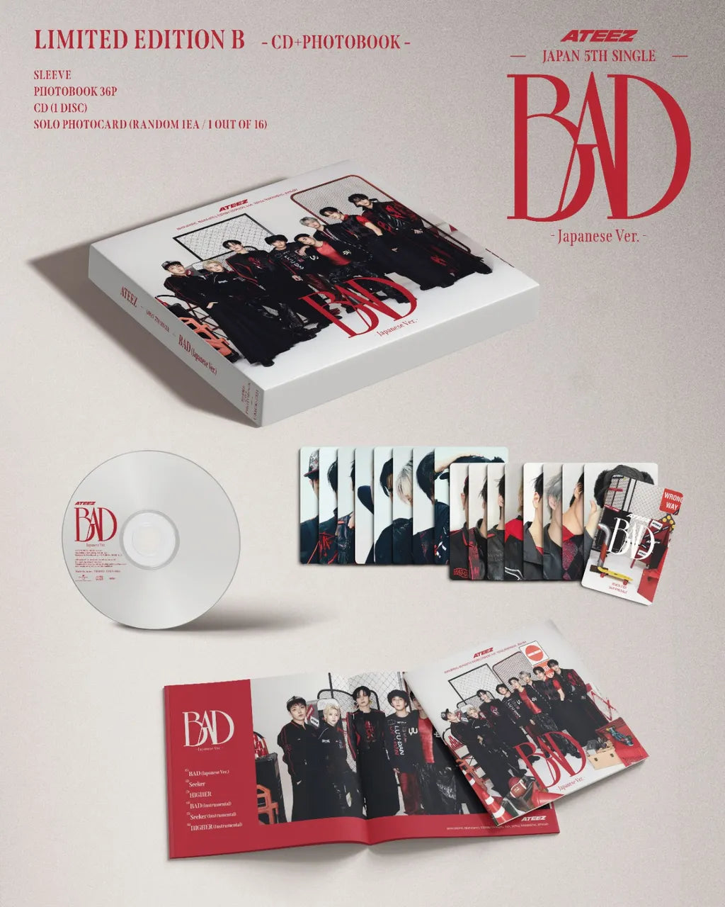 ATEEZ BAD Japanese Ver Limited Edition B contents