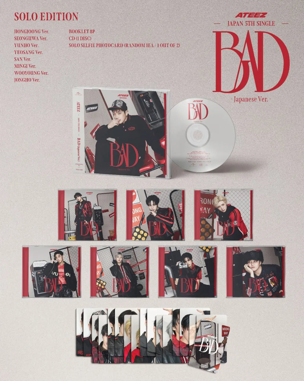 ATEEZ BAD Japanese Ver Solo Edition contents