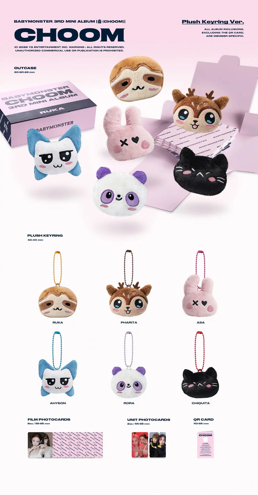 BABYMONSTER 3RD MINI ALBUM [CHOOM/Plush Keyring Ver.]