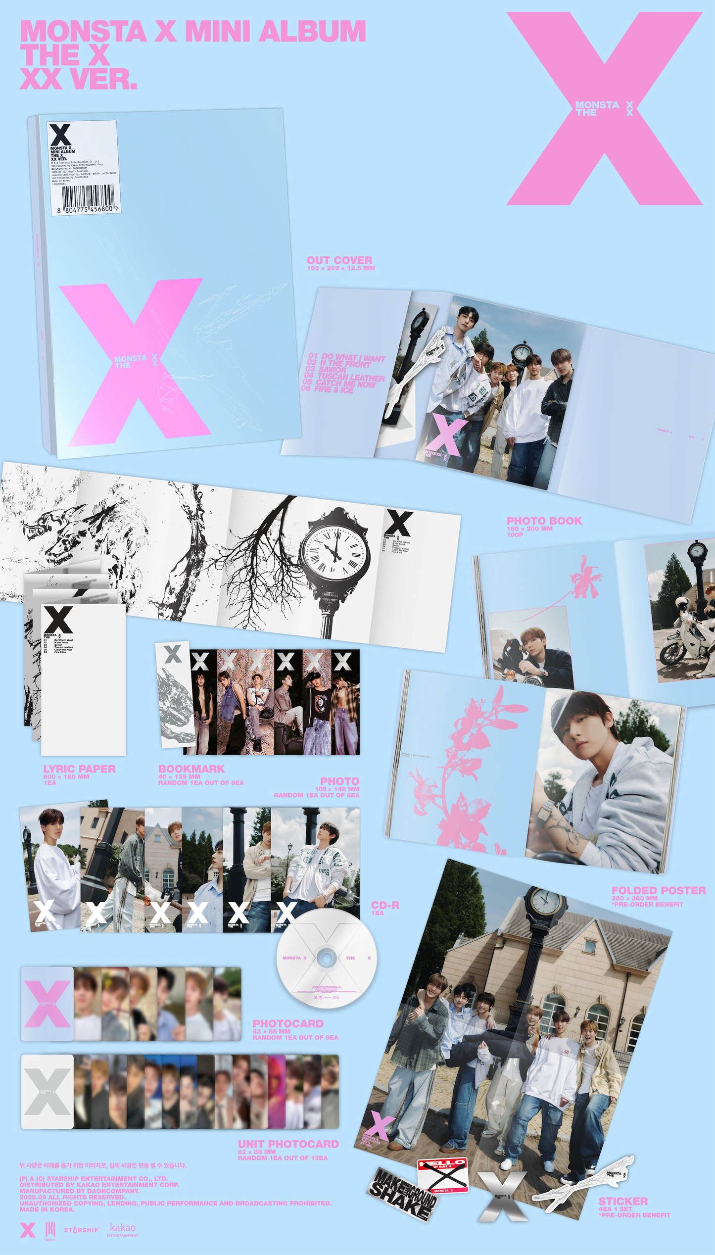 [PRE-ORDER] [MAKESTAR EXCLUSIVE] MONSTA X 13TH MINI ALBUM [THE X/STANDARD VER.]