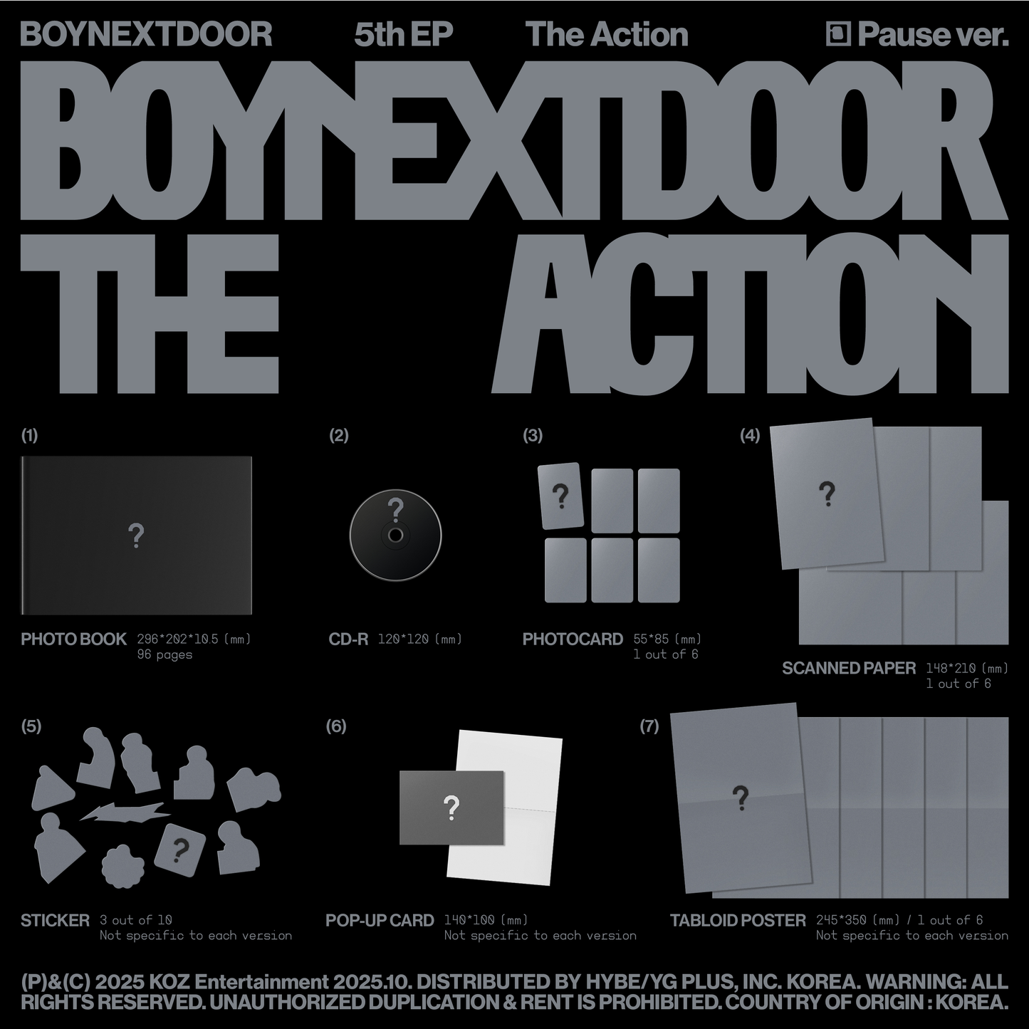 [PRE-ORDER] [MAKESTAR EXCLUSIVE] BOYNEXTDOOR 5TH EP ALBUM [THE ACTION/STANDARD VER.]
