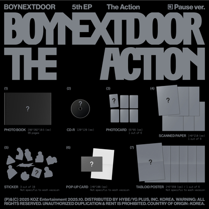 [PRE-ORDER] [MAKESTAR EXCLUSIVE] BOYNEXTDOOR 5TH EP ALBUM [THE ACTION/STANDARD VER.]