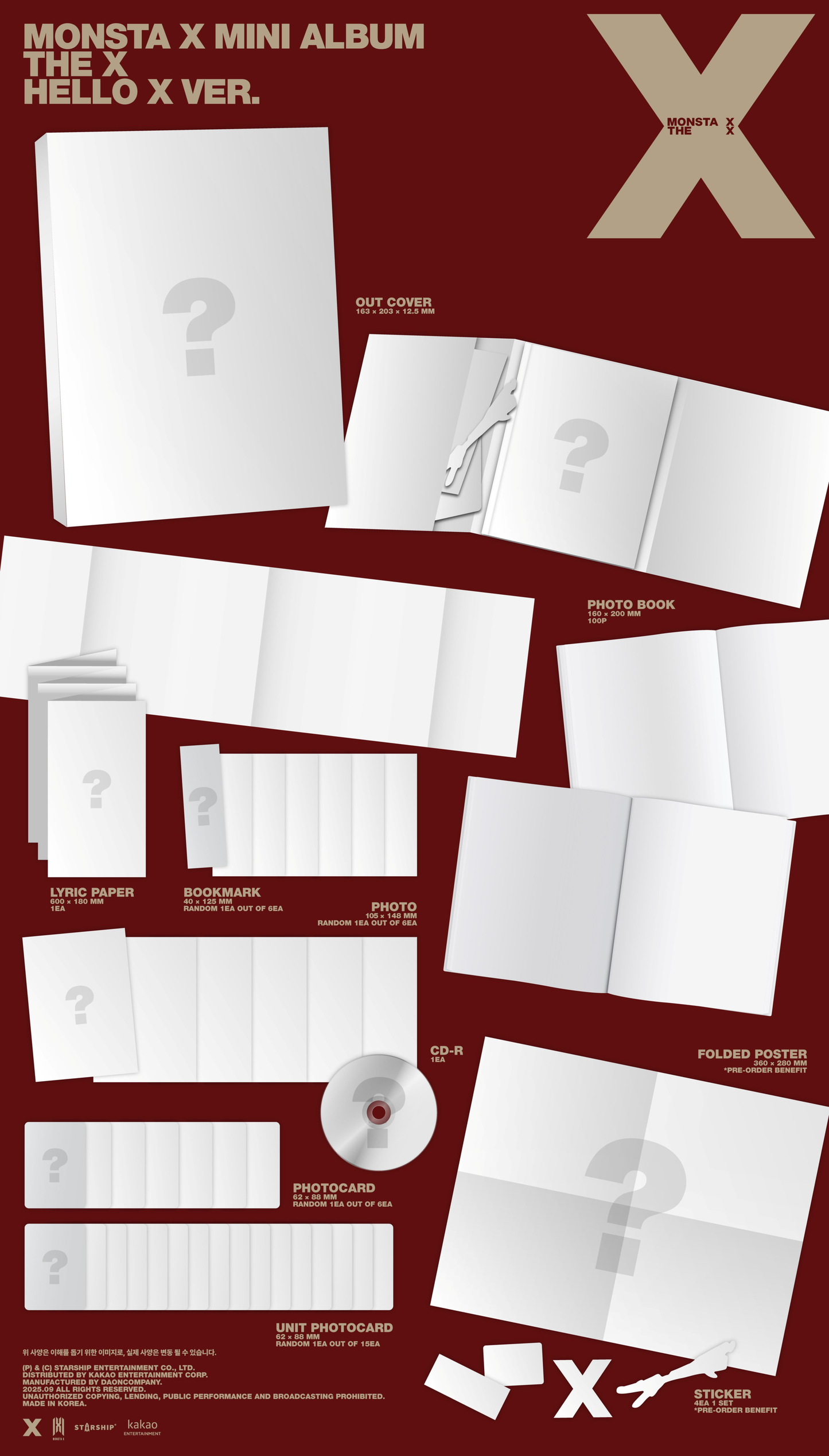 [PRE-ORDER] MONSTA X 13TH MINI ALBUM [THE X/STANDARD VER.]