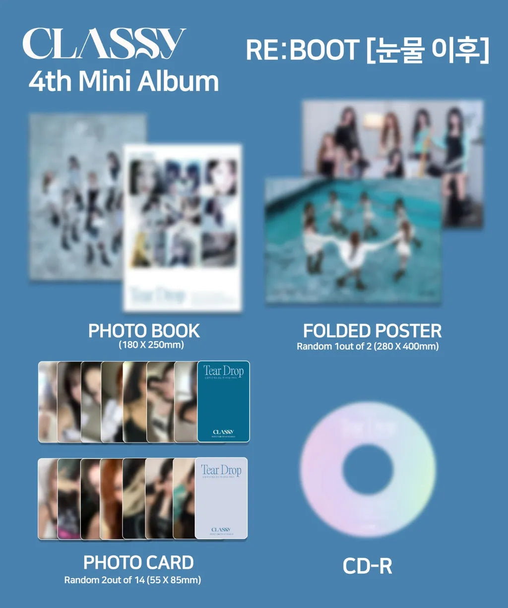 CLASSy 4th Mini Album RE:BOOT Tear Drop package details