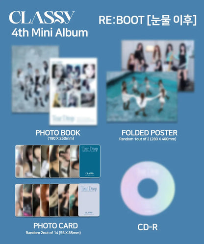 CLASSy 4th Mini Album RE:BOOT Tear Drop package details