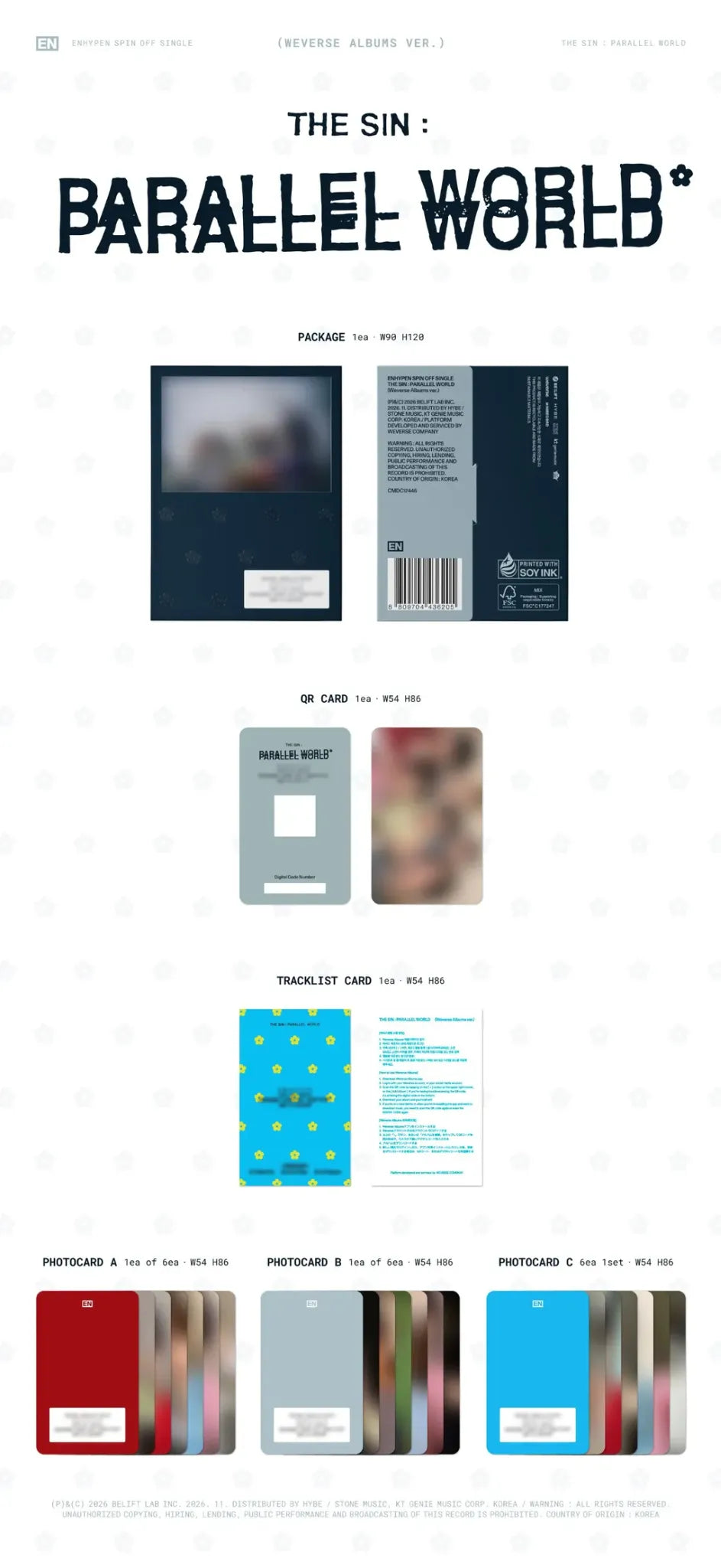 [PRE-ORDER] ENHYPEN – Spin-off Single [THE SIN : PARALLEL WORLD] (Weverse Albums Ver.)