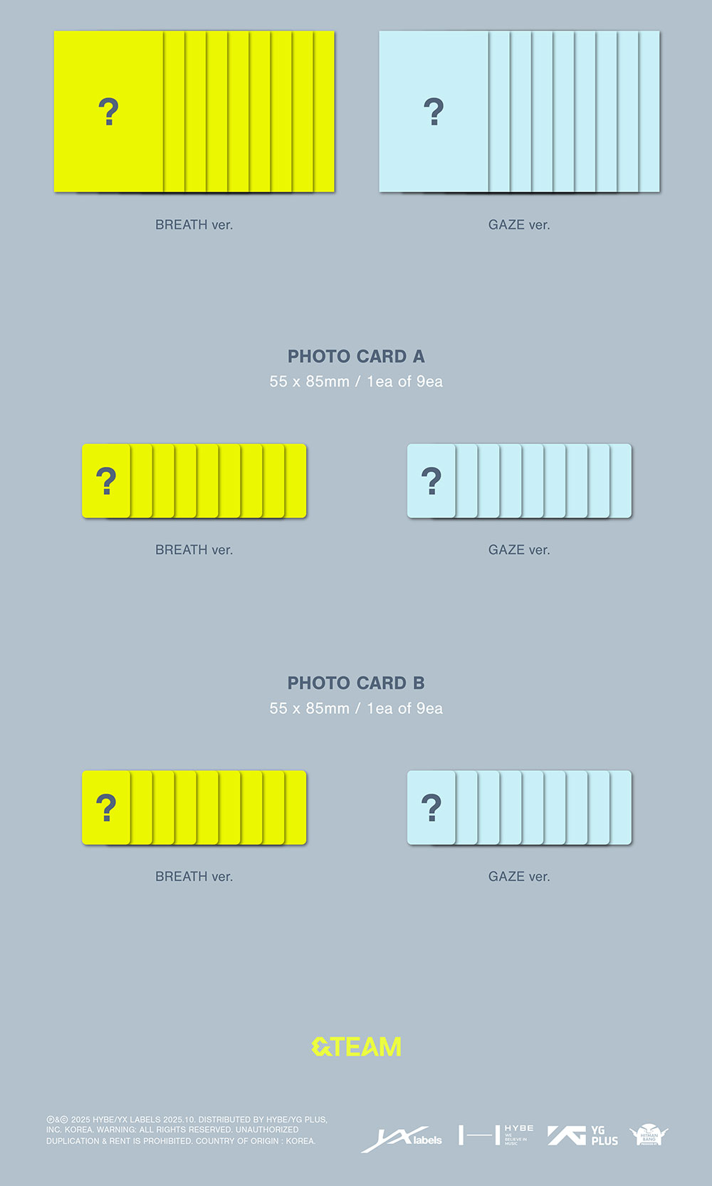 &TEAM 1ST MINI ALBUM [BACK TO LIFE/(BREATH VER./GAZE VER &TEAM 1ST MINI ALBUM [BACK TO LIFE/(BREATH VER./GAZE VER