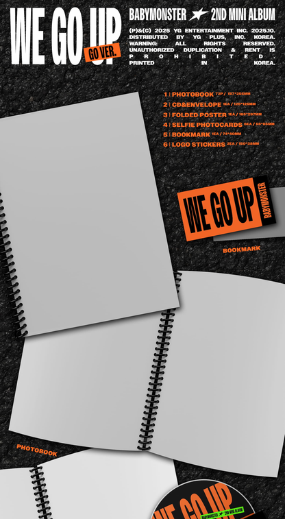 [PRE-ORDER] [MAKESTAR EXCLUSIVE] BABYMONSTER 2ND MINI ALBUM [WE GO UP/STANDARD VER.]