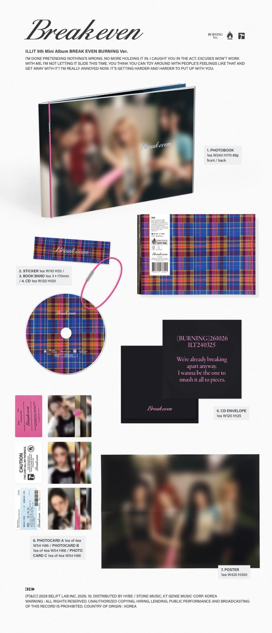 ILLIT BREAK EVEN BURNING version package contents
