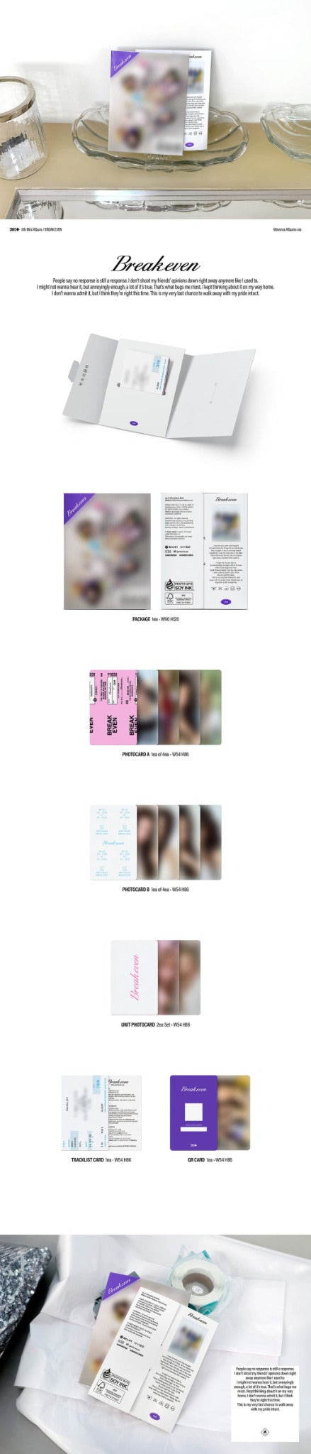 ILLIT BREAK EVEN Weverse Albums version package contents