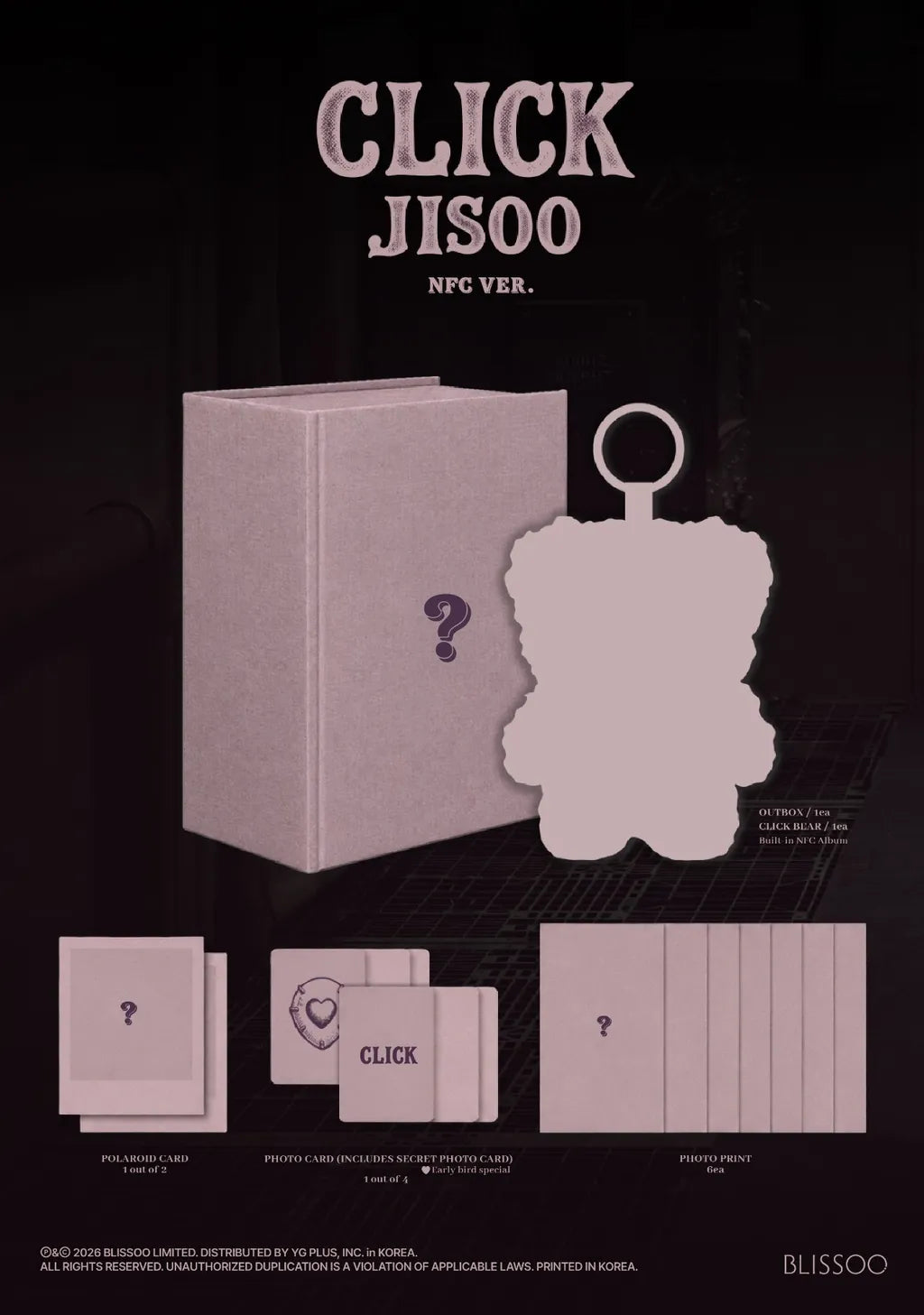 JISOO CLICK Baby Bear NFC Version contents
