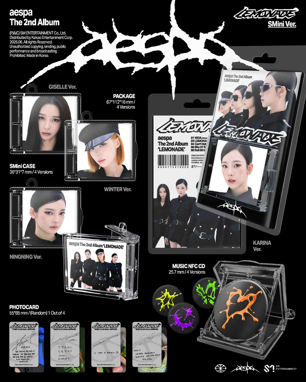 [PRE-ORDER] AESPA 2ND FULL ALBUM [LEMONADE/SMINI VER.]