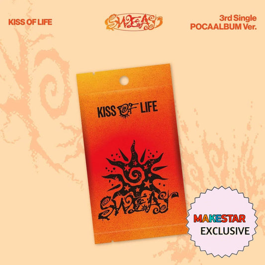 [MAKESTAR EXCLUSIVE] KISS OF LIFE 3rd Single [SWEAT] POCAALBUM VER. cover with exact MAKESTAR Exclusive badge