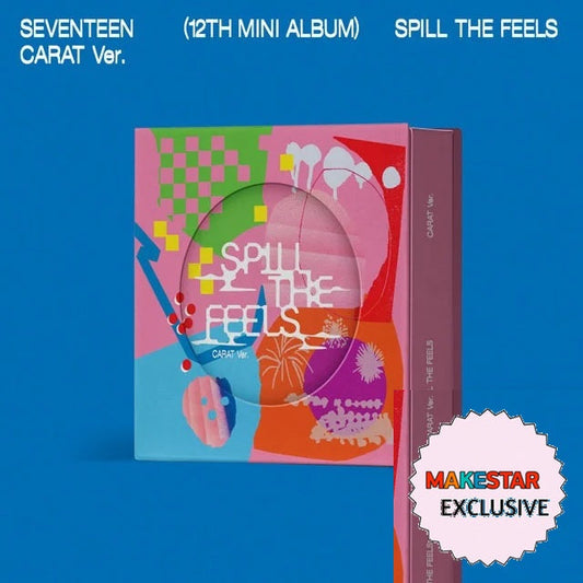 [MAKESTAR EXCLUSIVE] SEVENTEEN 12TH MINI ALBUM [SPILL THE FEELS/CARAT VER.] cover with one MAKESTAR Exclusive badge