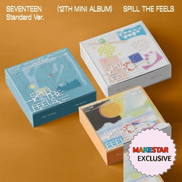 [MAKESTAR EXCLUSIVE] SEVENTEEN 12TH MINI ALBUM [SPILL THE FEELS/Standard Ver.] cover with one MAKESTAR Exclusive badge