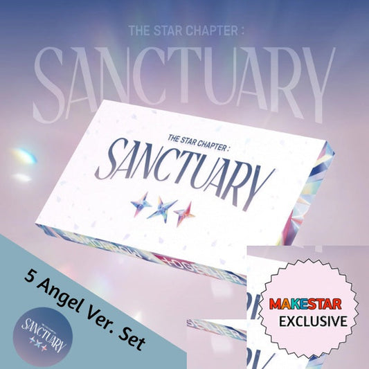[MAKESTAR EXCLUSIVE] TXT 7th MINI ALBUM [THE STAR CHAPTER : SANCTUARY/ANGEL VER. 5 Sets] cover with one MAKESTAR Exclusive badge