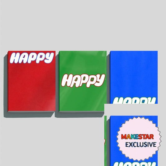 [MAKESTAR EXCLUSIVE] JIN 1ST SOLO ALBUM [HAPPY/Standard VER.] cover with one MAKESTAR Exclusive badge