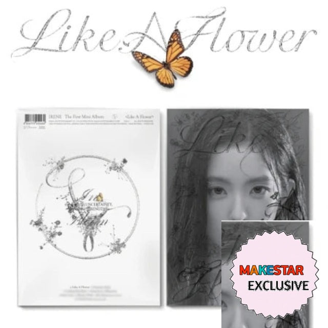 [MAKESTAR EXCLUSIVE] IRENE 1ST MINI ALBUM [LIKE A FLOWER/PHOTOBOOK VER.] cover with one MAKESTAR Exclusive badge