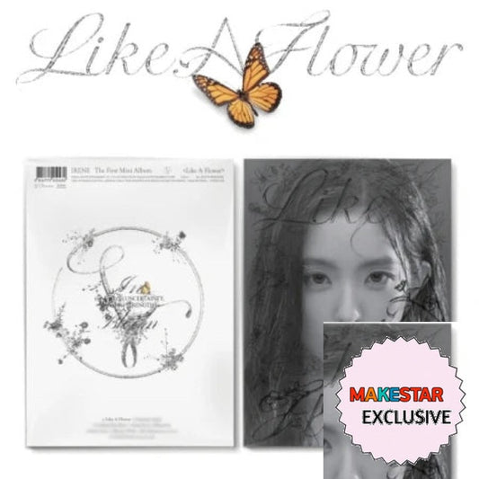 [MAKESTAR EXCLUSIVE] IRENE 1ST MINI ALBUM [LIKE A FLOWER/PHOTOBOOK VER.] cover with one MAKESTAR Exclusive badge