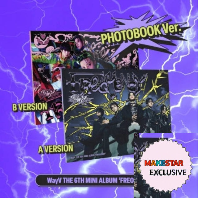 [MAKESTAR EXCLUSIVE] WAYV 6TH MINI ALBUM [FREQUENCY/PHOTOBOOK VER.] cover with one MAKESTAR Exclusive badge