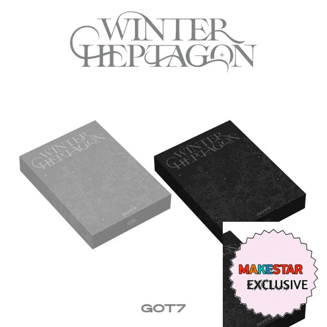 [MAKESTAR EXCLUSIVE] GOT7 MINI ALBUM [WINTER HEPTAGON] cover with one MAKESTAR Exclusive badge